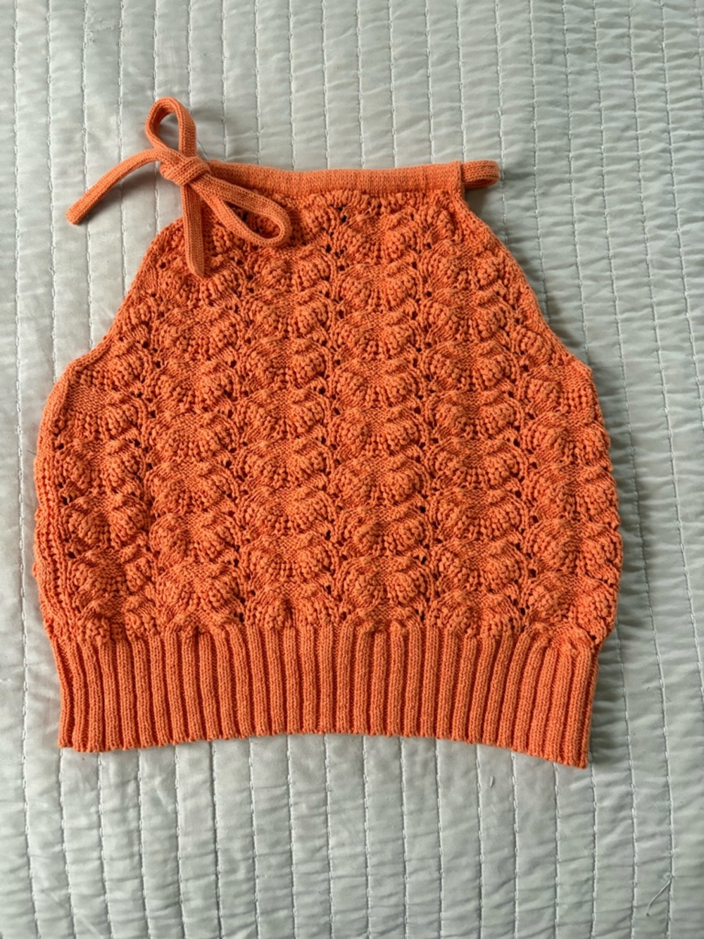Central Park West vintage Orange Crochet Knit Halter